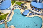 Panoramic view of the fantastic outdoor swimming pool