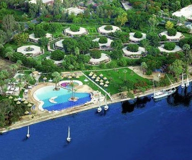 Panoramic view of the fantastic outdoor swimming pool