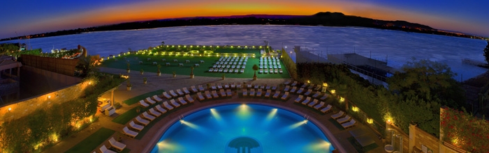 Panoramic view of fantastic outdoor pool