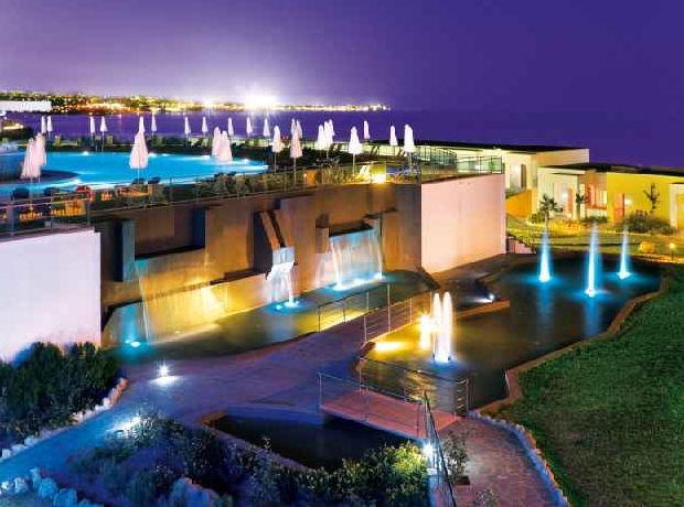 Fantastic architecture with waterfalls